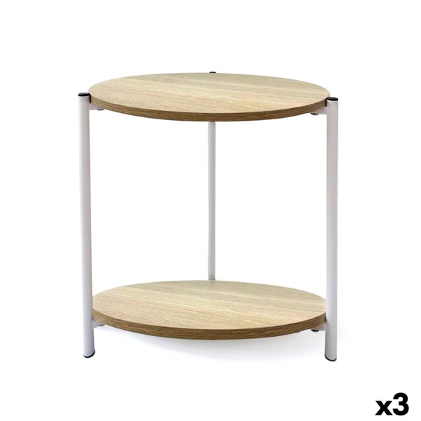 Side table MobleKit White Metal Wood 40 x 42 cm (3 Units)