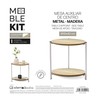 Side table MobleKit White Metal Wood 40 x 42 cm (3 Units)