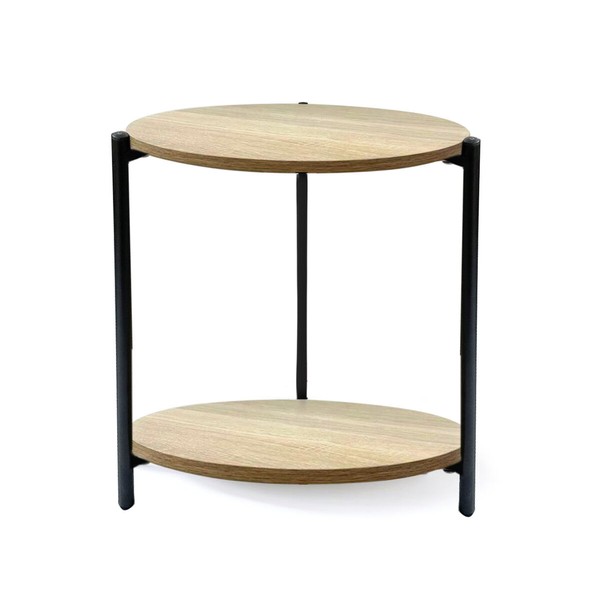 Side table MobleKit Black Metal Wood 40 x 42 cm (3 Units)