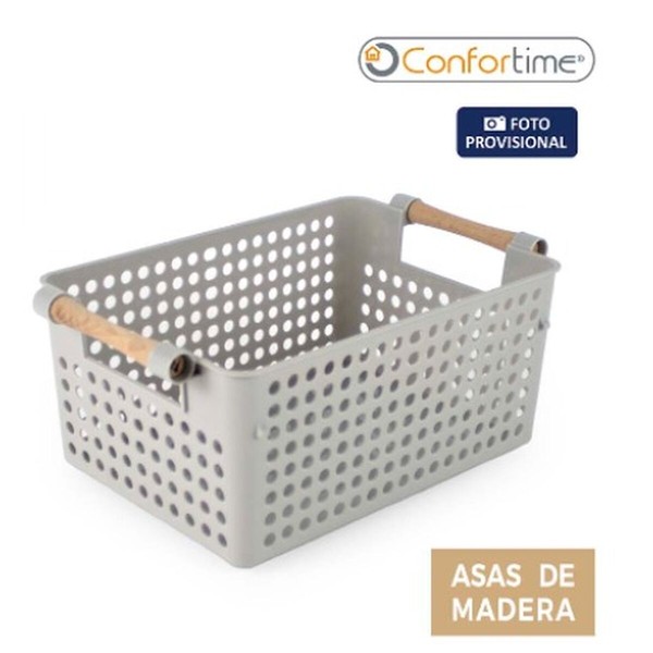 Multi-purpose basket Confortime Wood polypropylene (24 Units)