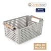 Multi-purpose basket Confortime Wood polypropylene (24 Units)