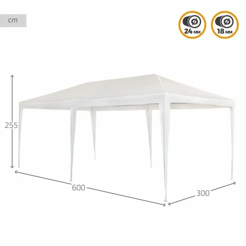 Беседка Aktive Белый 300 x 600 cm Металл Пластик
