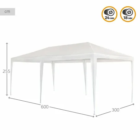 Беседка Aktive Белый 300 x 600 cm Металл Пластик