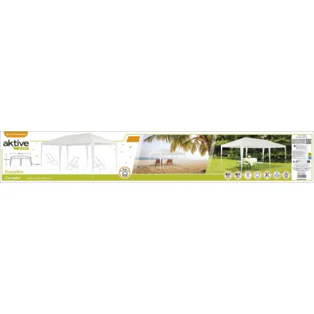 Беседка Aktive Белый 300 x 600 cm Металл Пластик