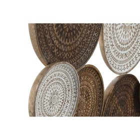 Sienu dekors Home ESPRIT Balts Tumši brūns Mandala Arābija Verouderde afwerking 74 x 5 x 76 cm