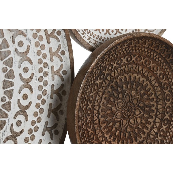 Wall Decoration Home ESPRIT White Dark brown Mandala Arab Aged finish 74 x 5 x 76 cm