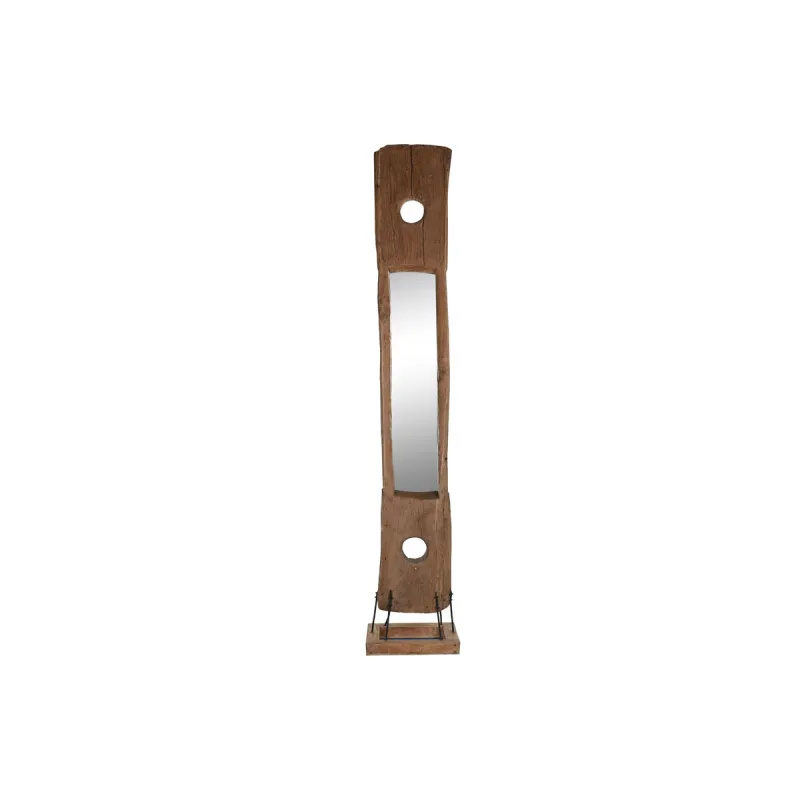 Free standing mirror Home ESPRIT Natural Crystal Teak 45 X 45 X 285 CM