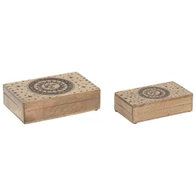 Jewelry box Home ESPRIT Brown Mango wood 25,5 x 18 x 9 cm
