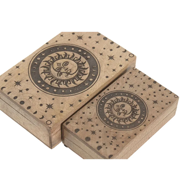 Jewelry box Home ESPRIT Brown Mango wood 25,5 x 18 x 9 cm