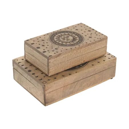 Jewelry box Home ESPRIT Brown Mango wood 25,5 x 18 x 9 cm