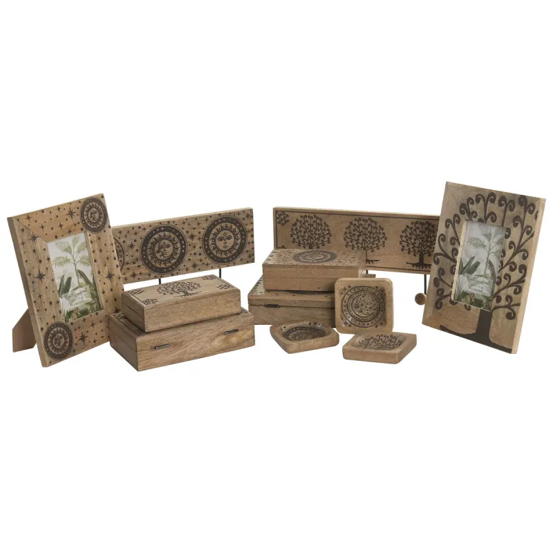 Jewelry box Home ESPRIT Brown Mango wood 25,5 x 18 x 9 cm