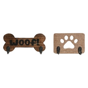 Wall mounted coat hanger Home ESPRIT Brown Black Iron Mango wood Urban 20 X 6 X 10 CM (2 Units)