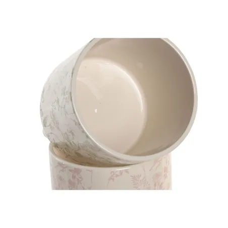 stādītājs Home ESPRIT Balts Zaļš Rozā Keramika Цветы Shabby Chic 13,7 X 13,7 X 14,7 CM (3 Daudzums) (2 gb.)