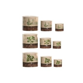 stādītājs Home ESPRIT Brūns Zaļš Keramika Cottage 13,6 X 13,6 X 11,8 CM (3 Daudzums) (3 gb.)