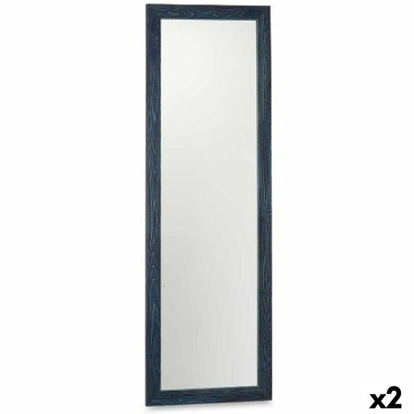 Wall mirror Gift Decor Blue 48 x 150 x 2 cm Rectangular (2 Units)
