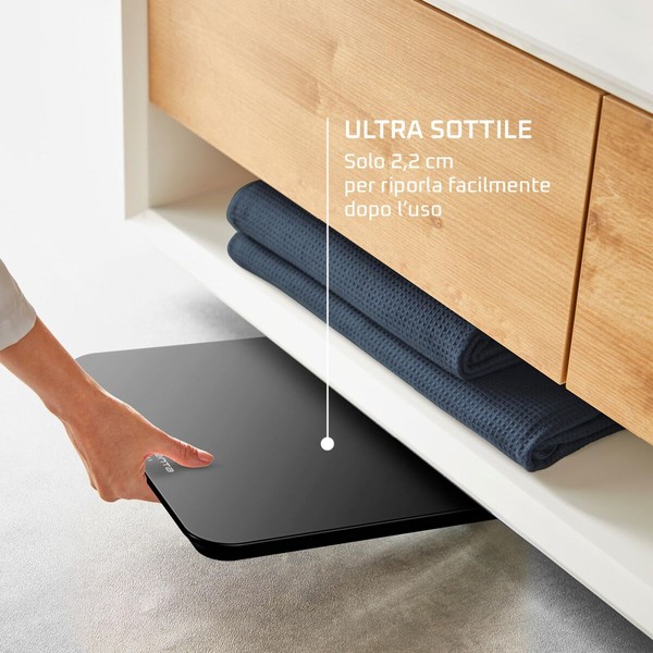 Digitālie vannas istabas svari Rowenta BS1800V0 Melns Rūdīts stikls 160 kg