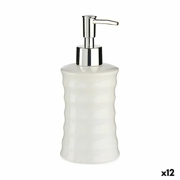 Ziepju dozators Berilo Balts Metāls Keramika Viļņi 260 ml (12 gb.)
