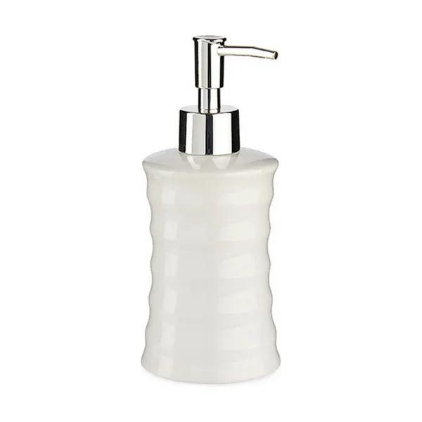 Soap Dispenser Berilo White Metal Ceramic Waves 260 ml (12 Units)