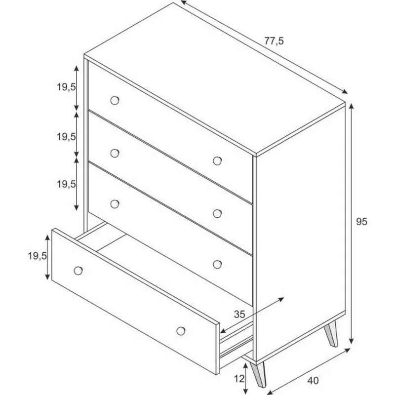 Komoda Balta 95 x 77,5 x 40 cm