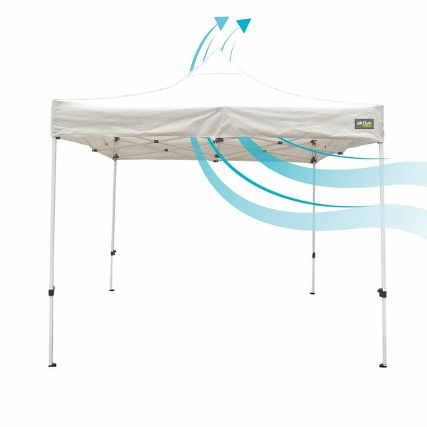 Беседка Aktive 300 x 300 x 220 cm Белый Складной Регулируемая высота