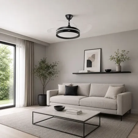 Ceiling Fan with LED Light, 4 Retractable Blades and Remote Control InnovaGoods