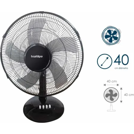 Stalinis ventiliatorius Bastilipo BARROSA Juoda 50 W