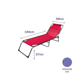 Sun-lounger Marbueno Red 190 x 27 x 58 cm