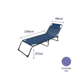 Sun-lounger Marbueno Blue 190 x 27 x 58 cm