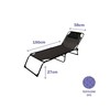 Sun-lounger Marbueno Black 190 x 27 x 58 cm