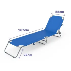 Sun-lounger Marbueno Dark blue 187 x 24 x 55 cm 2 Units