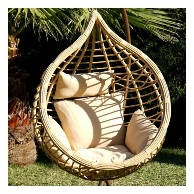 Hanging garden armchair DKD Home Decor Beige Brown Multicolour Aluminium synthetic rattan 90 x 70 x 110 cm