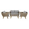 Table Set with 3 Armchairs DKD Home Decor MB-166666 Beige Grey 137 x 66 x 70,5 cm 137 x 66 x 73 cm (4 Pieces)