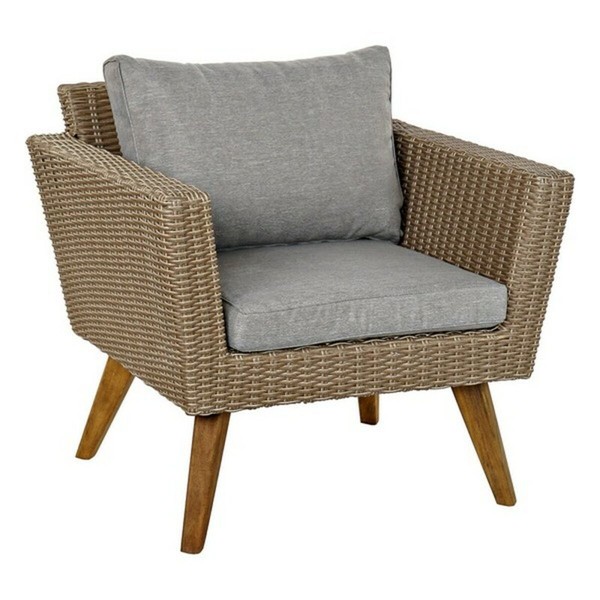 Table Set with 3 Armchairs DKD Home Decor MB-166666 Beige Grey 137 x 66 x 70,5 cm 137 x 66 x 73 cm (4 Pieces)