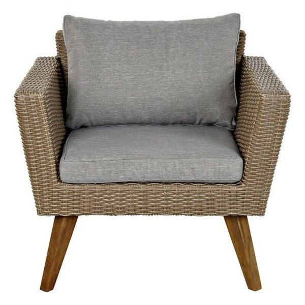 Table Set with 3 Armchairs DKD Home Decor MB-166666 Beige Grey 137 x 66 x 70,5 cm 137 x 66 x 73 cm (4 Pieces)