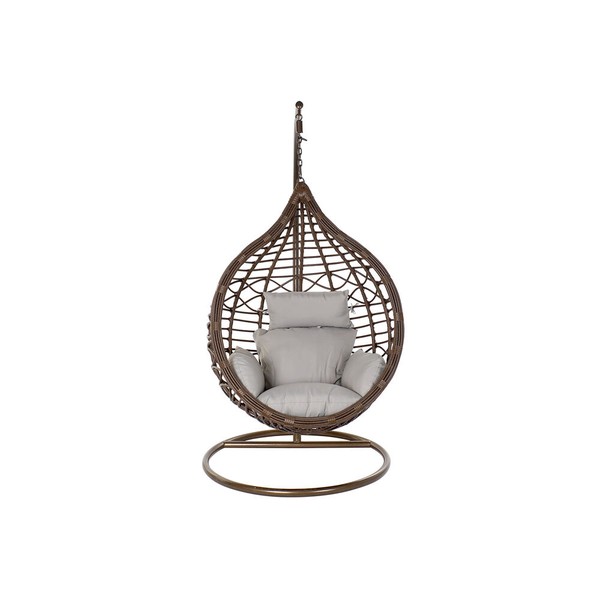 Hanging garden armchair DKD Home Decor Brown Grey Multicolour Dark brown Aluminium synthetic rattan 100 x 78 x 120 cm 100 x 70 x