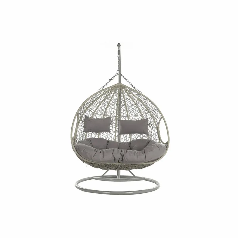 Hanging garden armchair DKD Home Decor 133 x 80 x 110 cm Grey synthetic rattan Aluminium