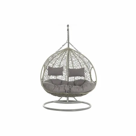 Hanging garden armchair DKD Home Decor 133 x 80 x 110 cm Grey synthetic rattan Aluminium