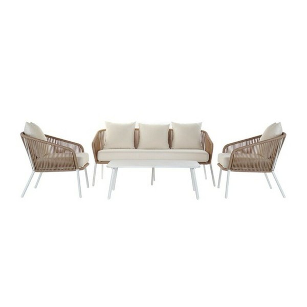 Garden sofa DKD Home Decor MB-179038 White Beige 151,5 x 72 x 70 cm Garden