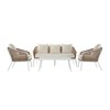 Garden sofa DKD Home Decor MB-179038 White Beige 151,5 x 72 x 70 cm Garden