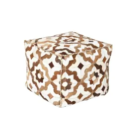 Pouffe DKD Home Decor White Brown 45 x 45 x 40 cm