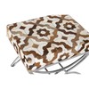 Bench DKD Home Decor Silver Brown Steel Leather White (53 x 40 x 43 cm)