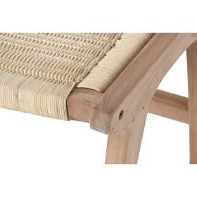 Bench DKD Home Decor White Brown Beige Teak 65 x 47 x 40 cm