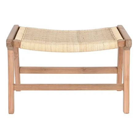 Bench DKD Home Decor White Brown Beige Teak 65 x 47 x 40 cm