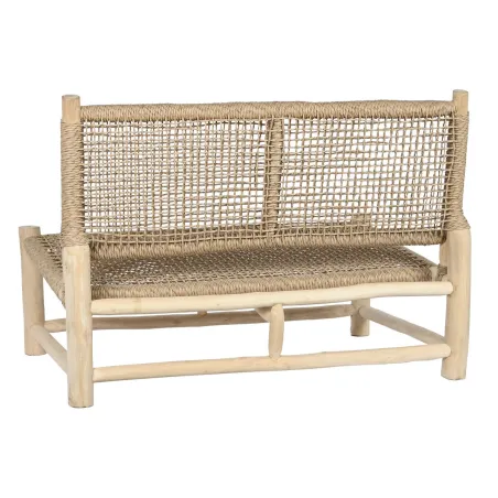 Garden sofa DKD Home Decor White Natural Teak 120 x 81 x 84 cm
