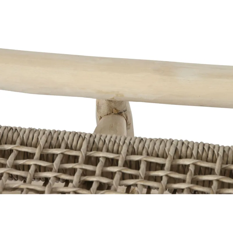 Garden sofa DKD Home Decor White Natural Teak 120 x 81 x 84 cm