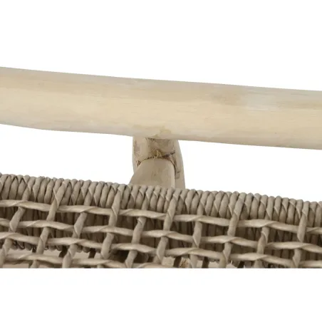 Garden sofa DKD Home Decor White Natural Teak 120 x 81 x 84 cm