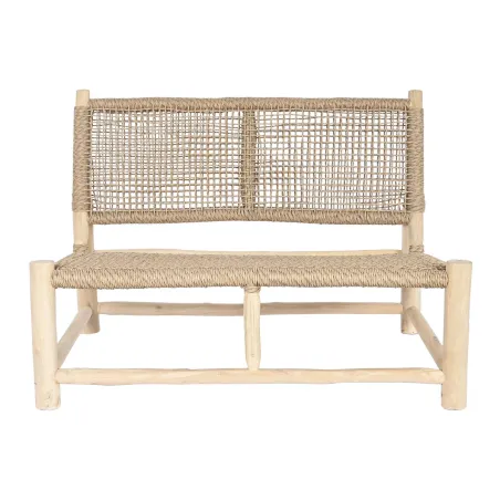 Garden sofa DKD Home Decor White Natural Teak 120 x 81 x 84 cm