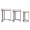 Set of 3 tables Home ESPRIT White Silver 45 x 45 x 56 cm