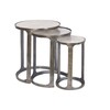 Set of 3 tables Home ESPRIT White Silver 45 x 45 x 56 cm