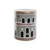 Side table Home ESPRIT White Black Golden Peach Porcelain 33 x 33 x 42 cm